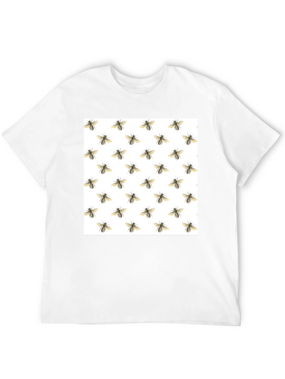 Bee Pattern Black T-Shirt