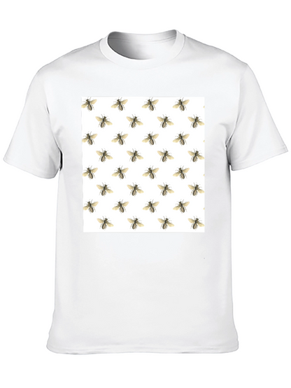 Bee Pattern Black T-Shirt