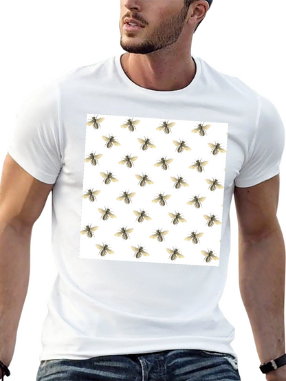 Bee Pattern Black T-Shirt