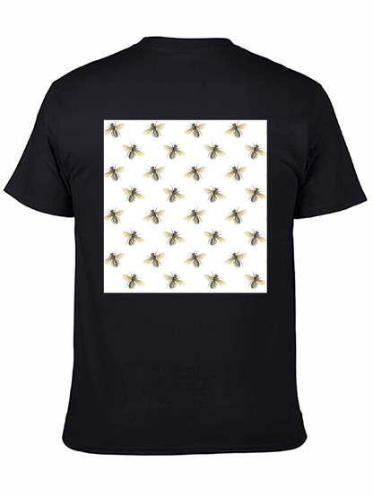 Bee Pattern Black T-Shirt