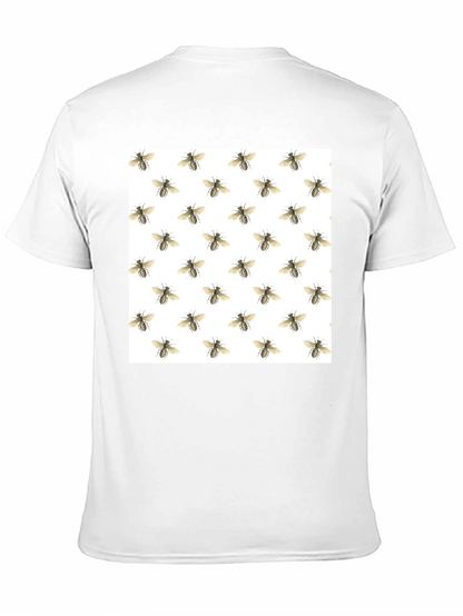 Bee Pattern Black T-Shirt
