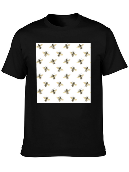 Bee Pattern Black T-Shirt