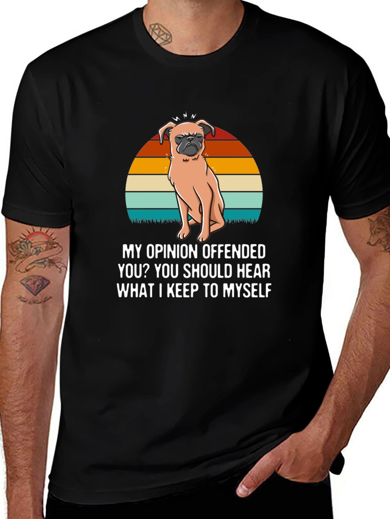Offended Pug Tee - My Opinion T-Shirt