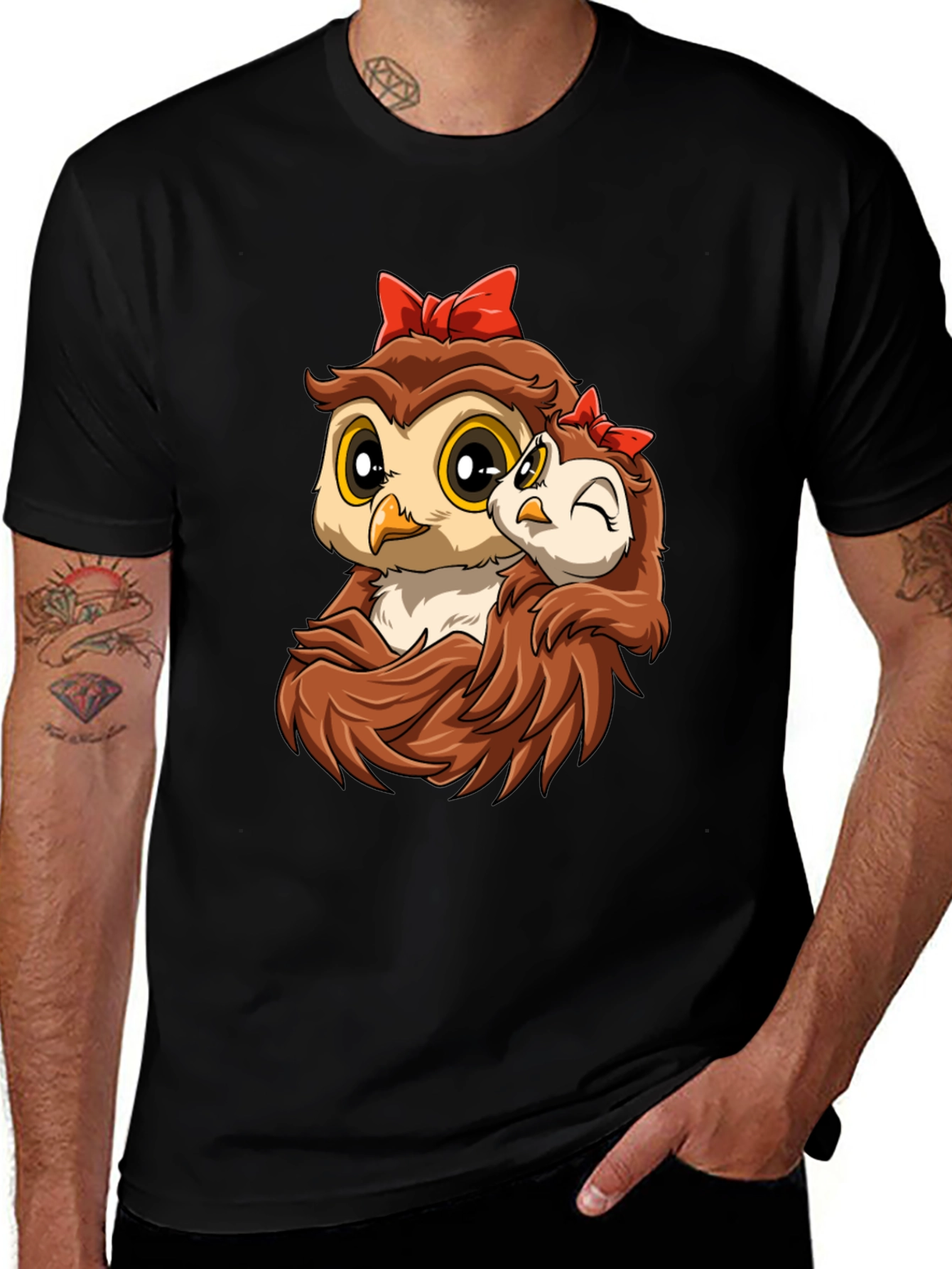 Owl Mama and Baby Graphic Tee