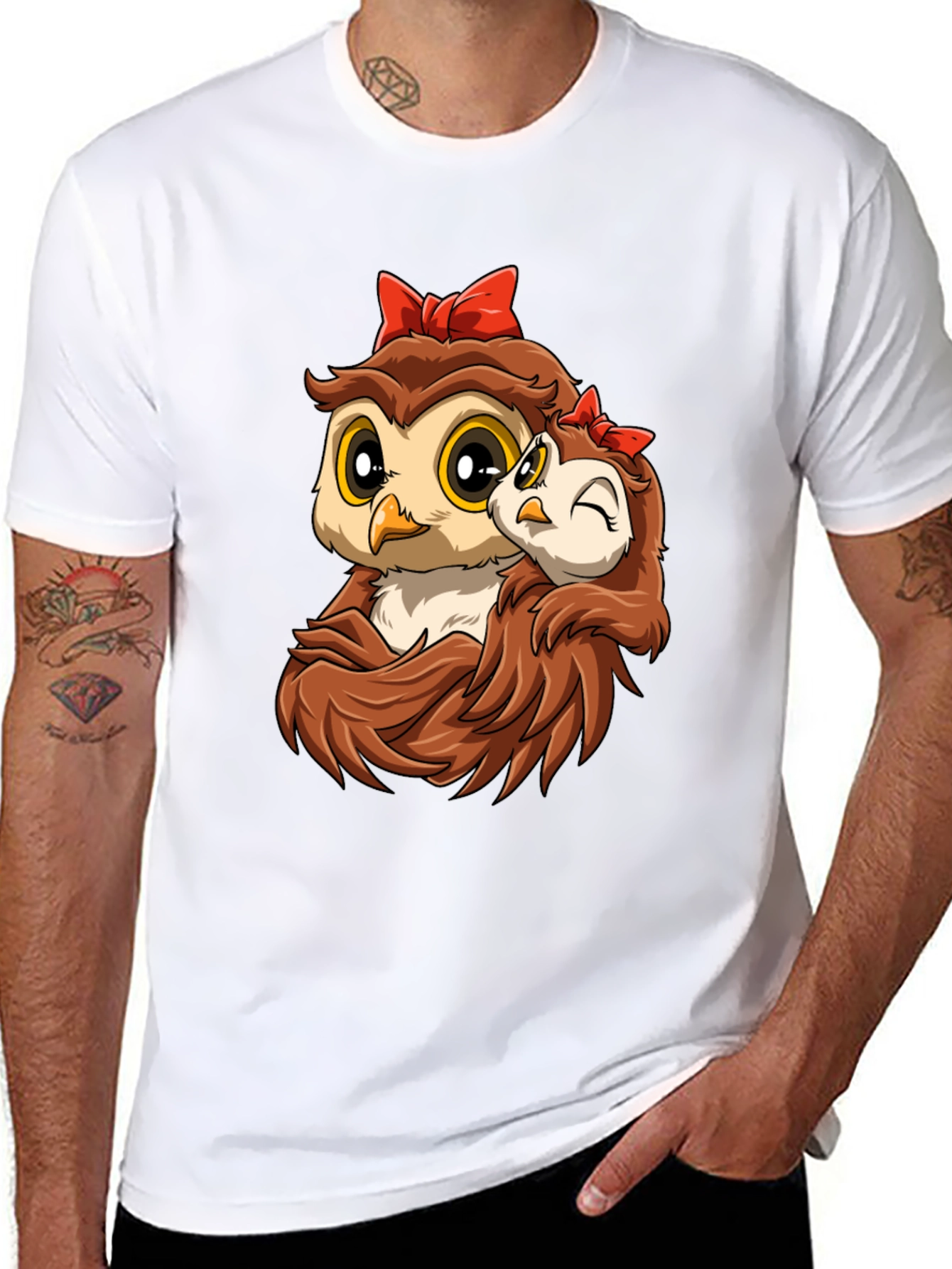 Owl Mama and Baby Graphic Tee