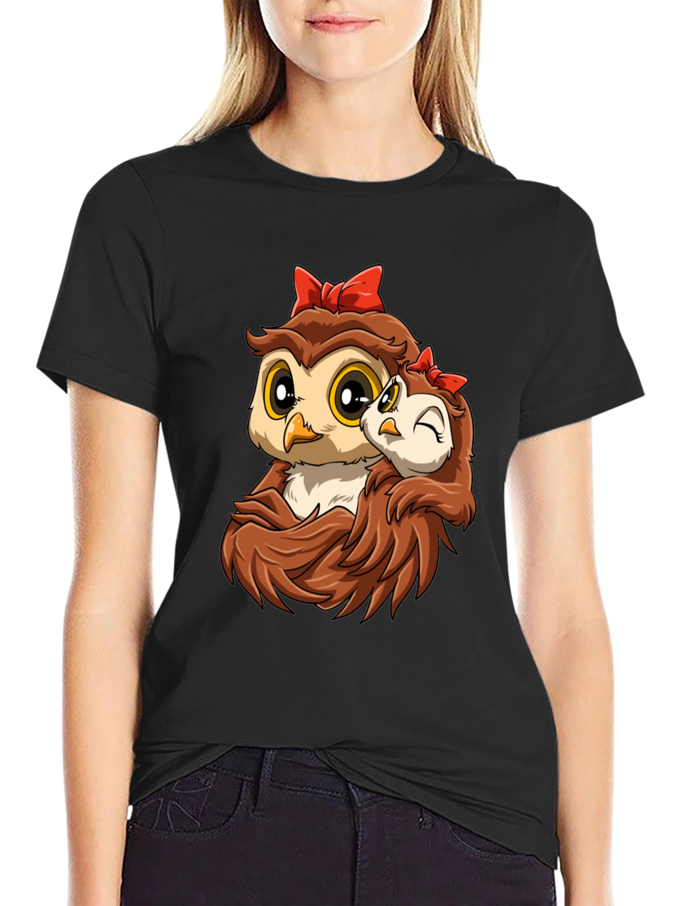 Owl Mama and Baby Graphic Tee
