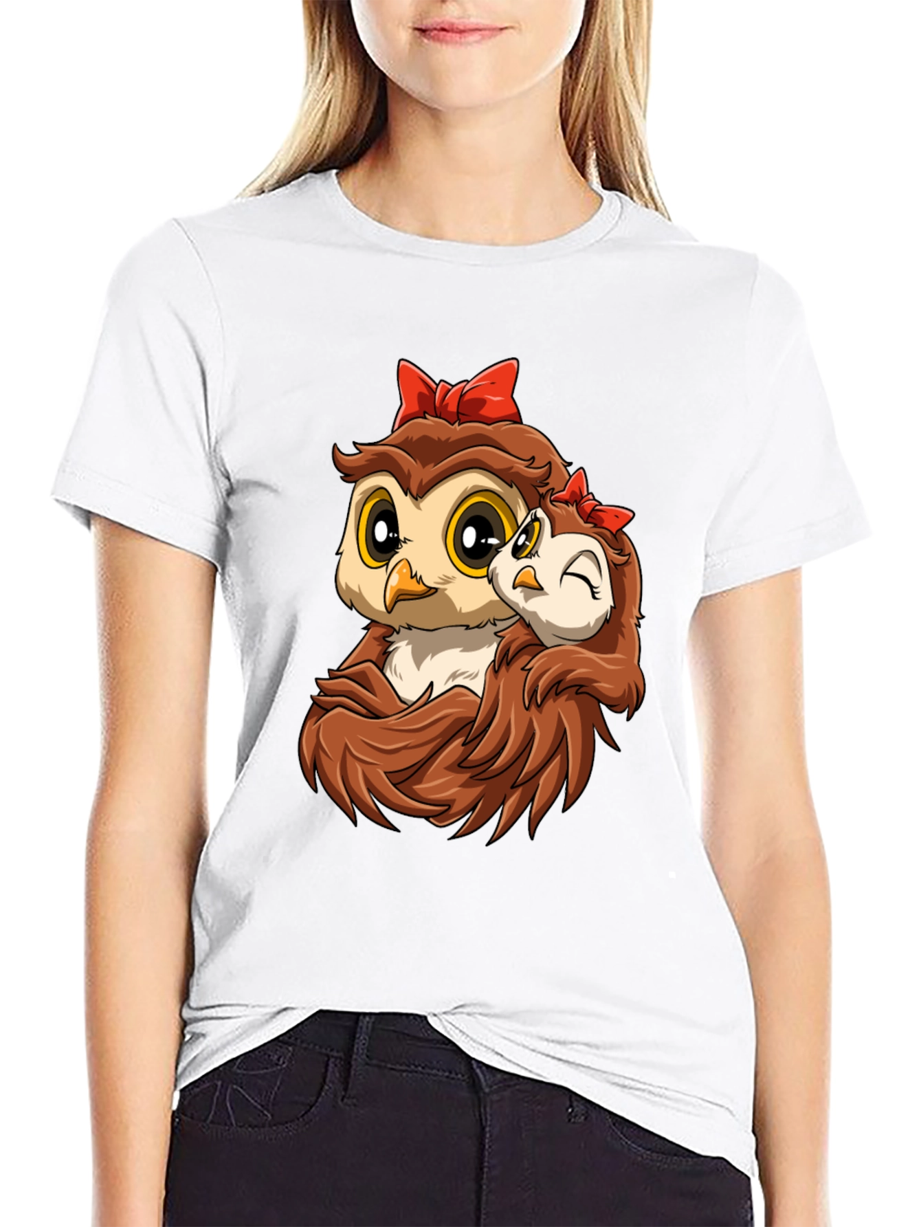 Owl Mama and Baby Graphic Tee