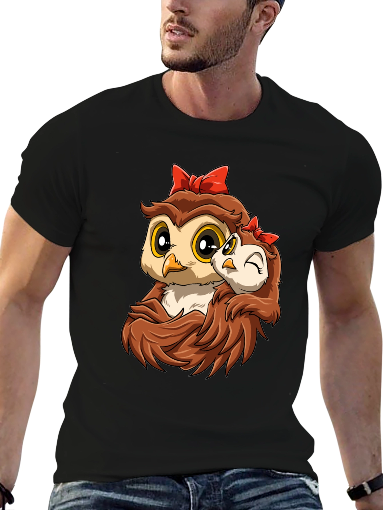 Owl Mama and Baby Graphic Tee