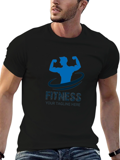 Mens Fitness Graphic T-Shirt - Black