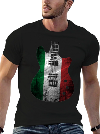 Italian Flag Guitar Graphic T-Shirt