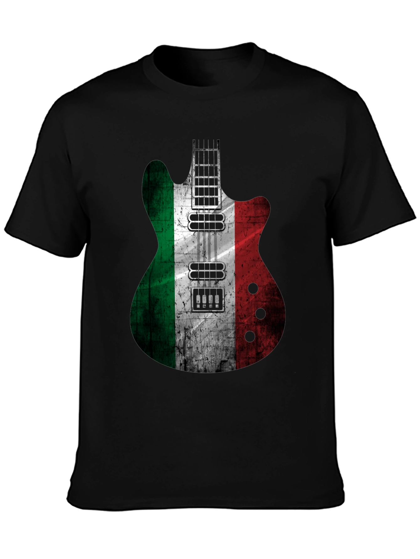 Italian Flag Guitar Graphic T-Shirt