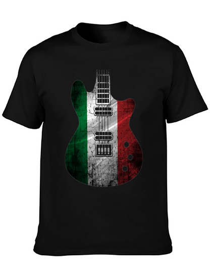 Italian Flag Guitar Graphic T-Shirt
