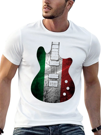 Italian Flag Guitar Graphic T-Shirt