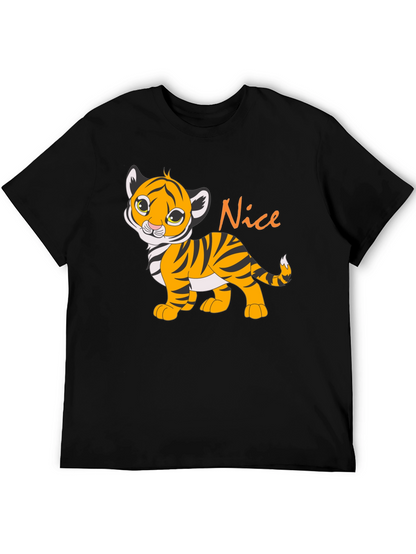 Cute Tiger Cub Nice Graphic Black T-Shirt