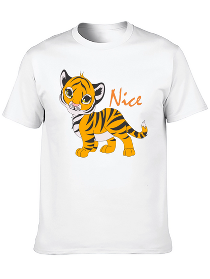 Cute Tiger Cub Nice Graphic Black T-Shirt