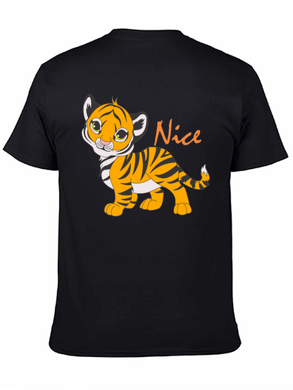 Cute Tiger Cub Nice Graphic Black T-Shirt