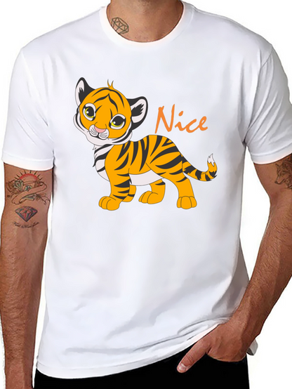 Cute Tiger Cub Nice Graphic Black T-Shirt