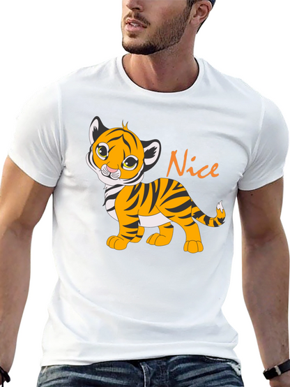 Cute Tiger Cub Nice Graphic Black T-Shirt