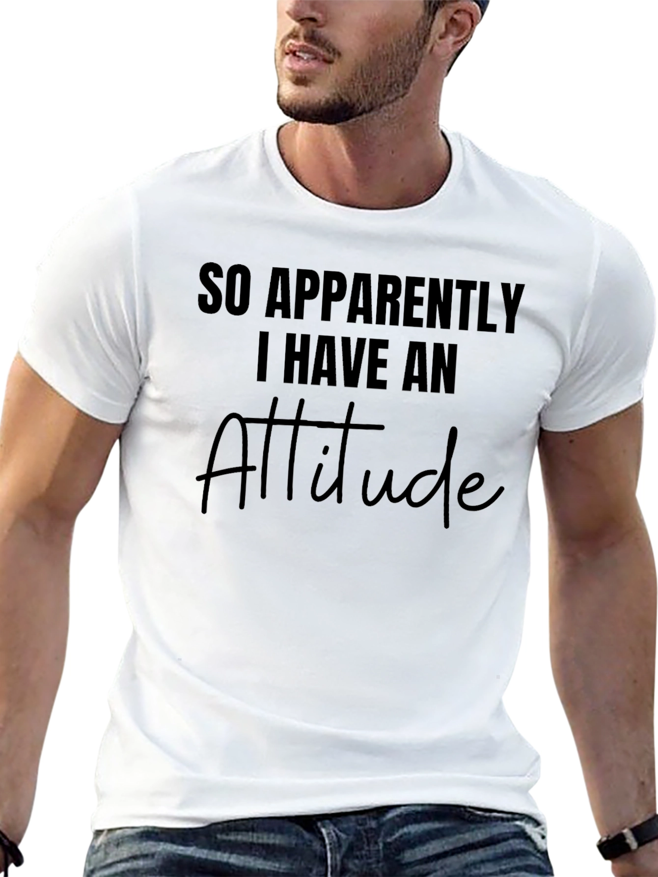 Attitude Black T-Shirt - Funny Slogan Tee