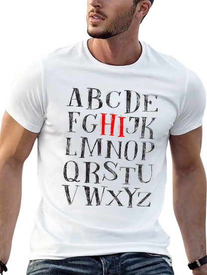 Alphabet HI Black Graphic T-Shirt