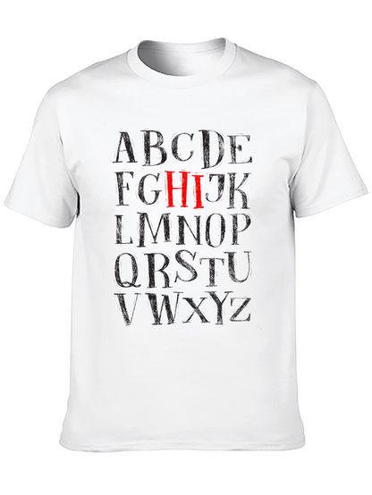 Alphabet HI Black Graphic T-Shirt