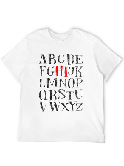 Alphabet HI Black Graphic T-Shirt