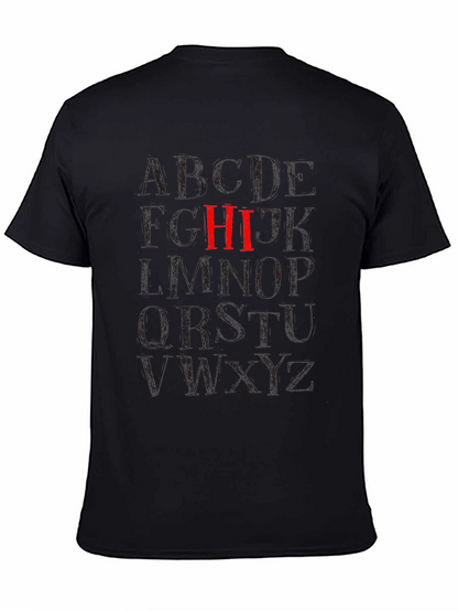 Alphabet HI Black Graphic T-Shirt