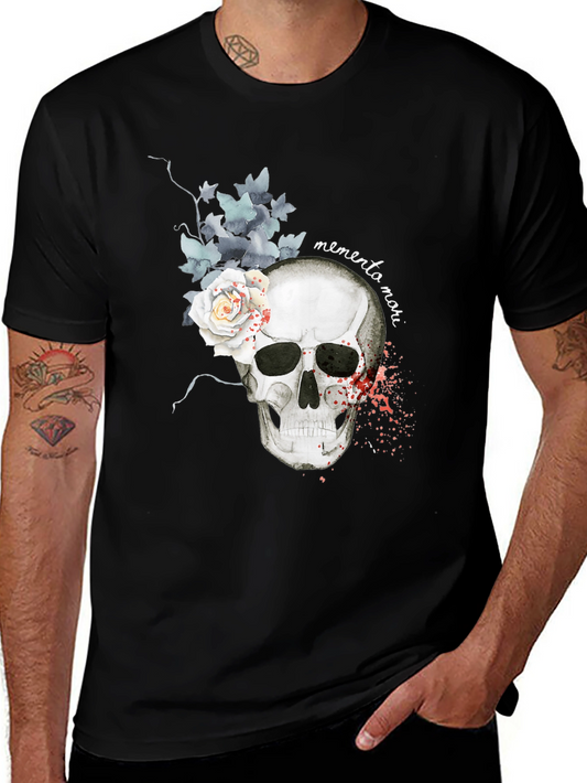 Memento Mori Skull & Rose Graphic Tee