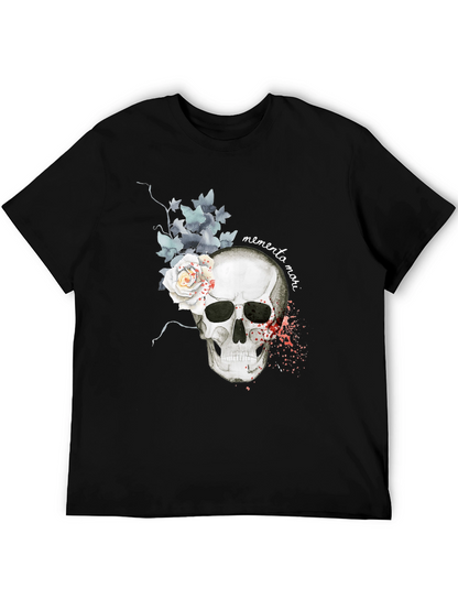 Memento Mori Skull & Rose Graphic Tee