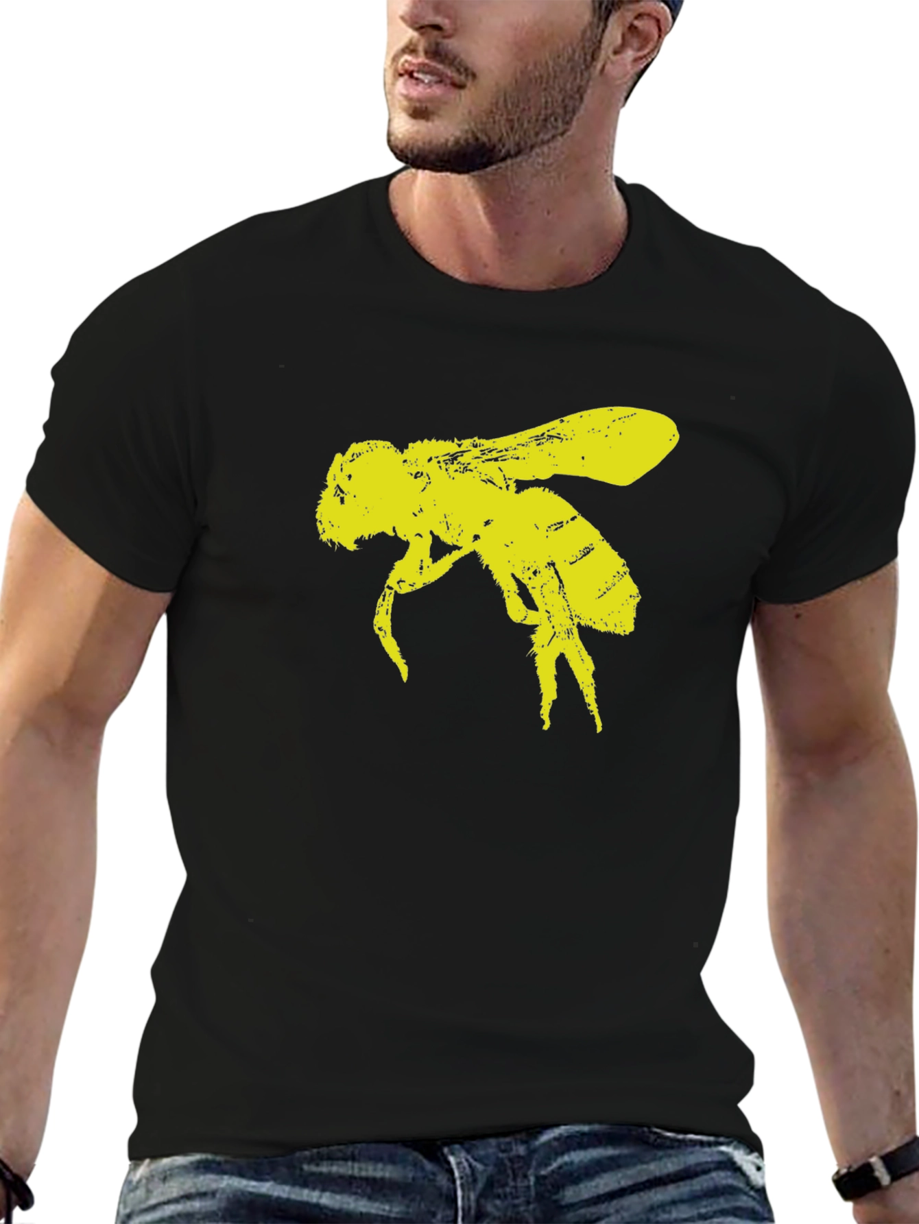 Bee Graphic Black T-Shirt - Unisex