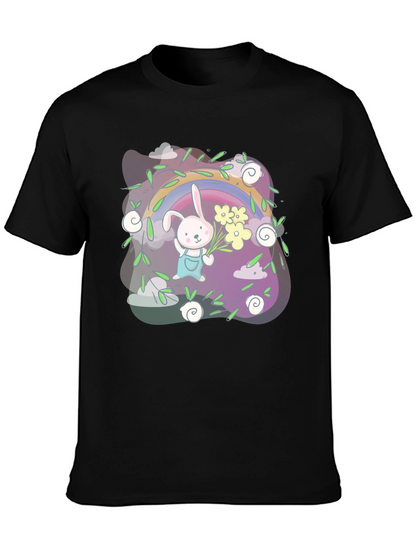 Cute Bunny Rainbow Graphic Tee