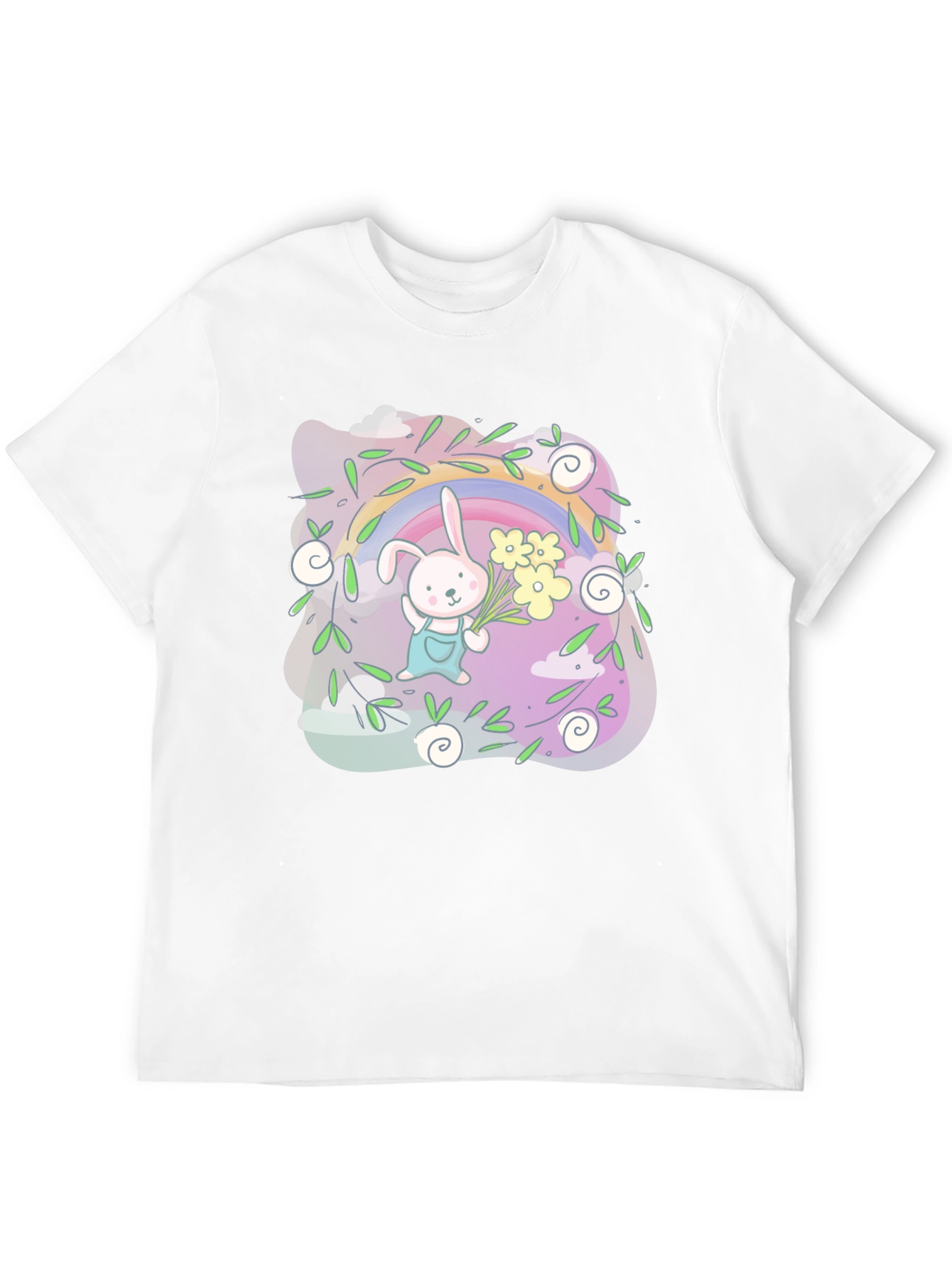 Cute Bunny Rainbow Graphic Tee