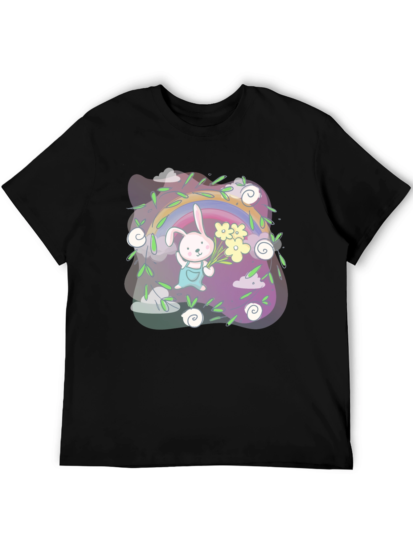 Cute Bunny Rainbow Graphic Tee
