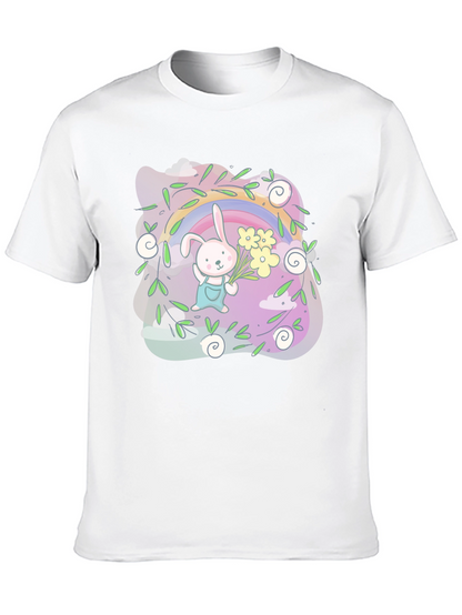Cute Bunny Rainbow Graphic Tee
