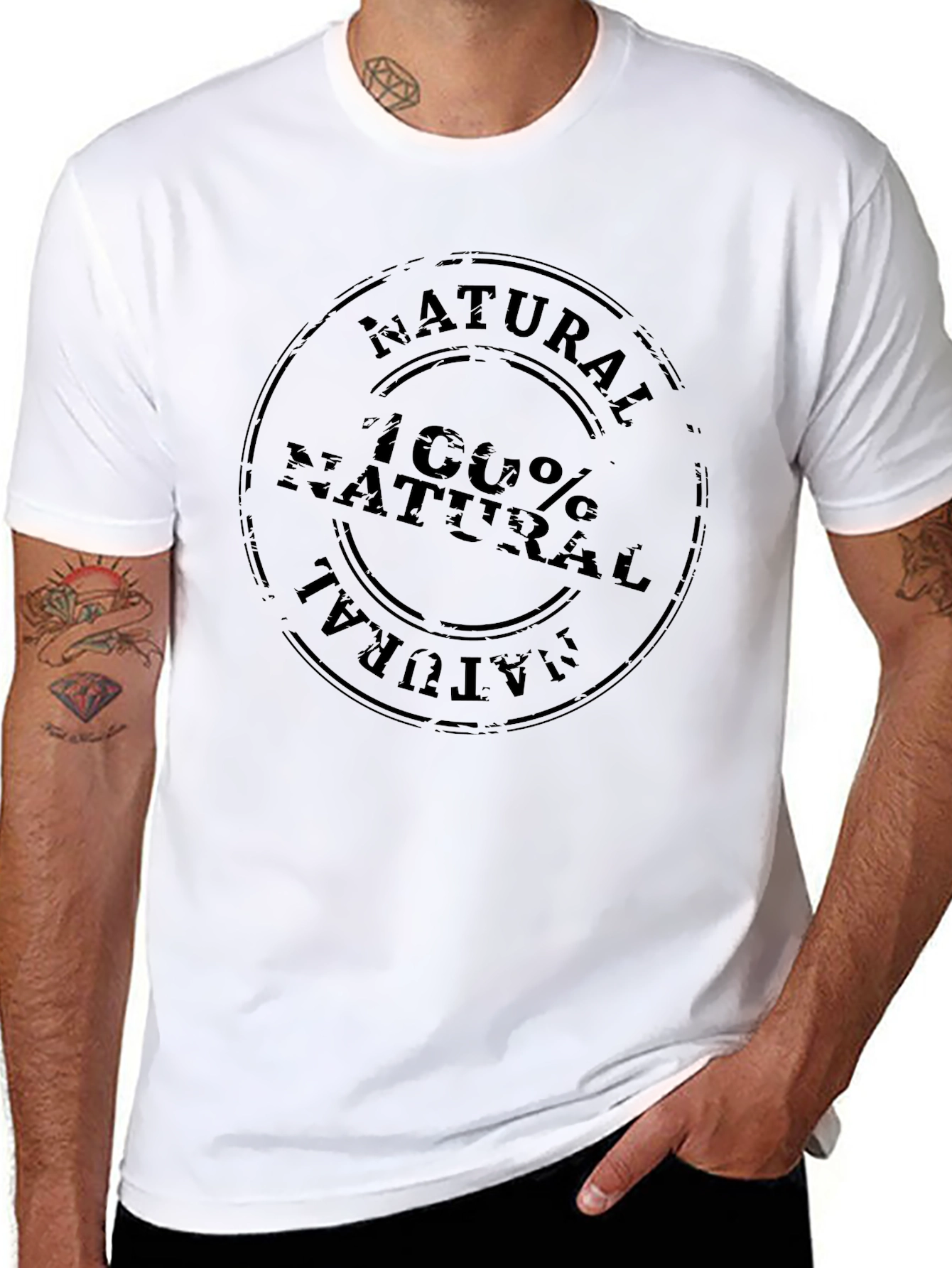 100% Natural Graphic T-Shirt - Black