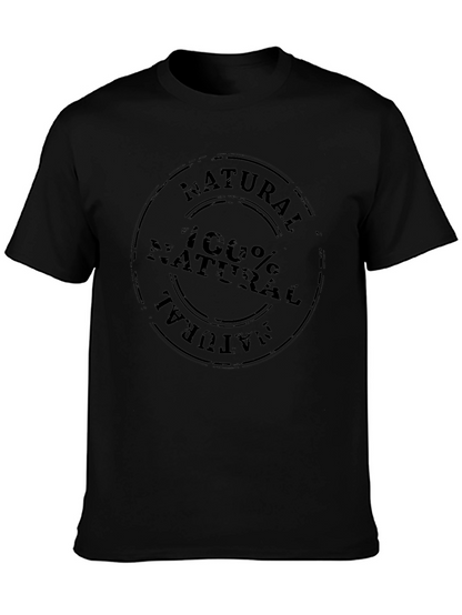 100% Natural Graphic T-Shirt - Black