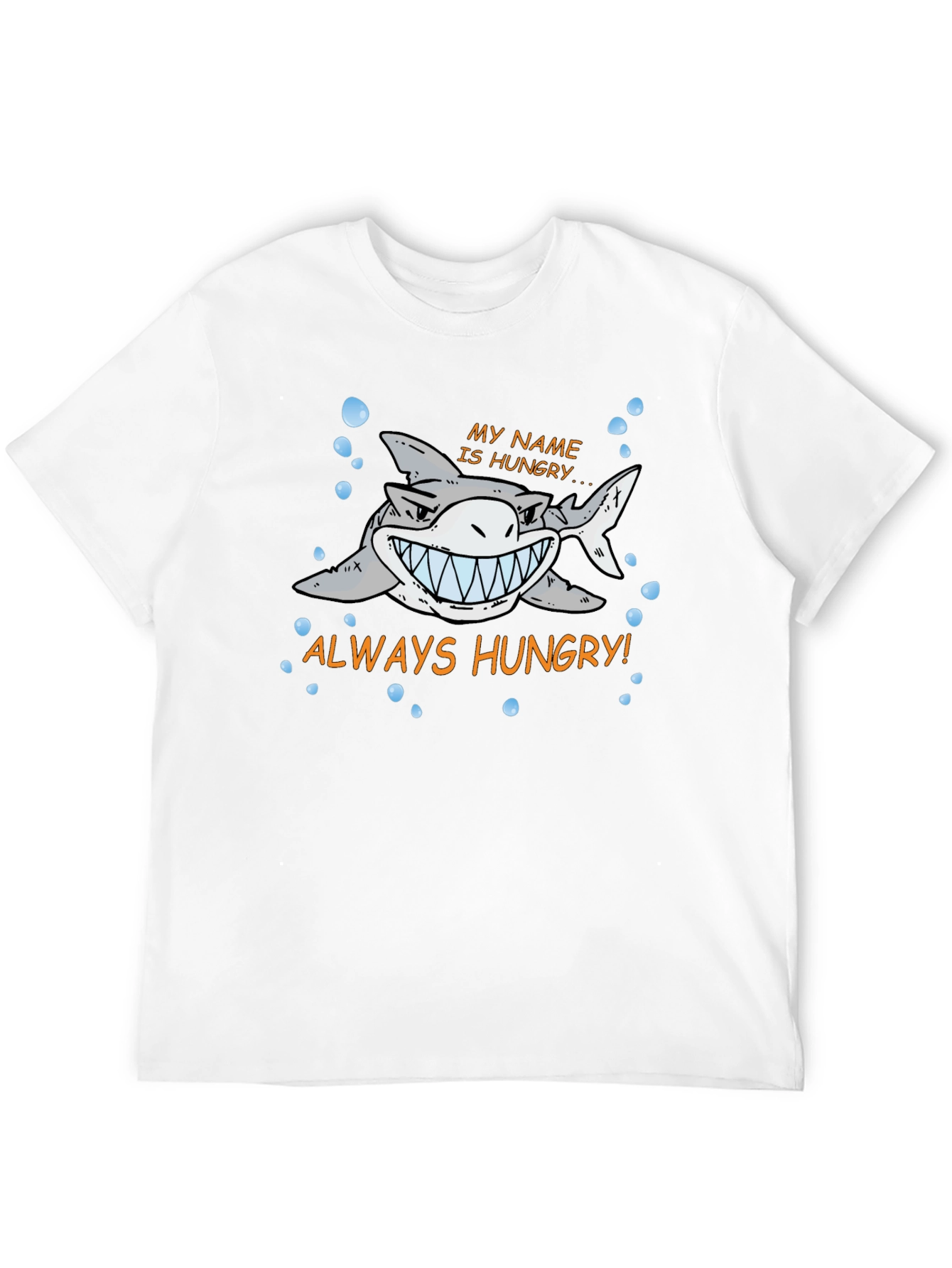 Always Hungry Shark Graphic Print Black T-Shirt