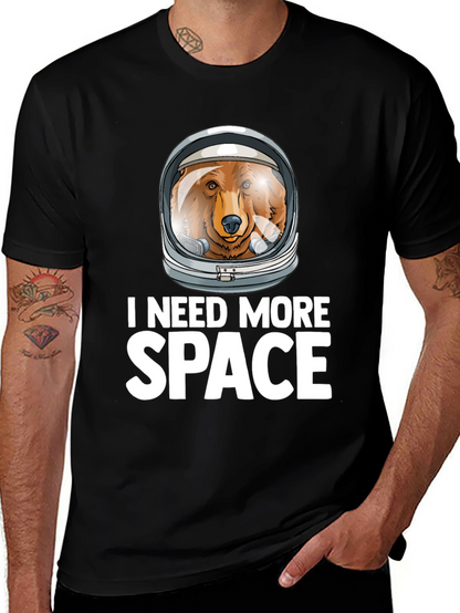 I Need More Space Bear Astronaut Graphic T-Shirt