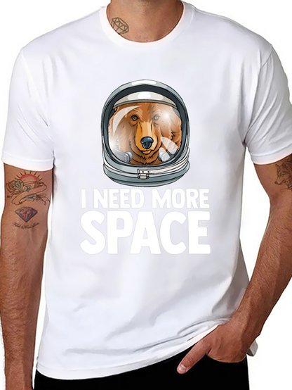 I Need More Space Bear Astronaut Graphic T-Shirt