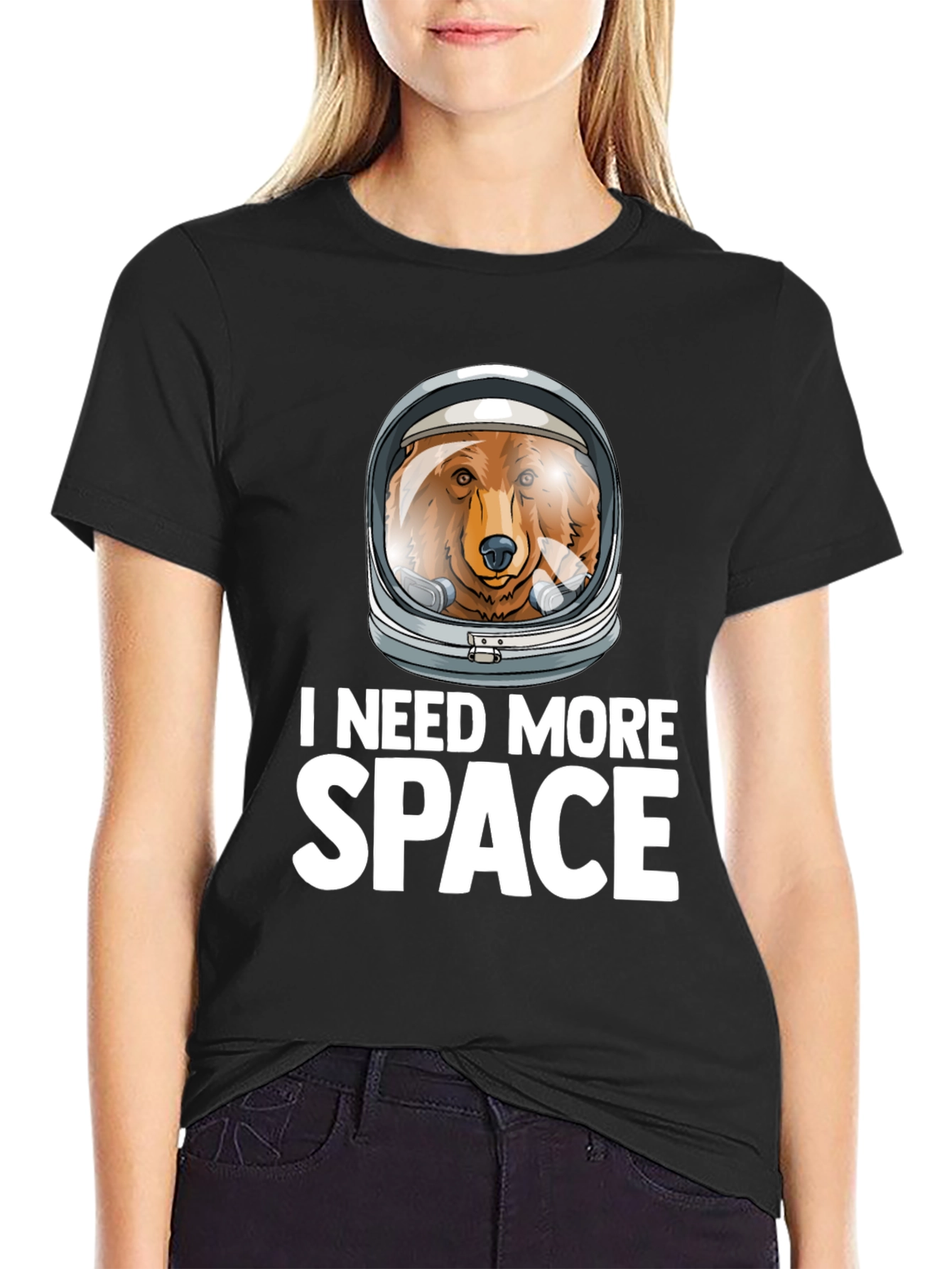 I Need More Space Bear Astronaut Graphic T-Shirt