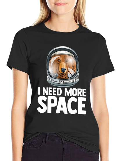 I Need More Space Bear Astronaut Graphic T-Shirt