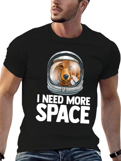 I Need More Space Bear Astronaut Graphic T-Shirt