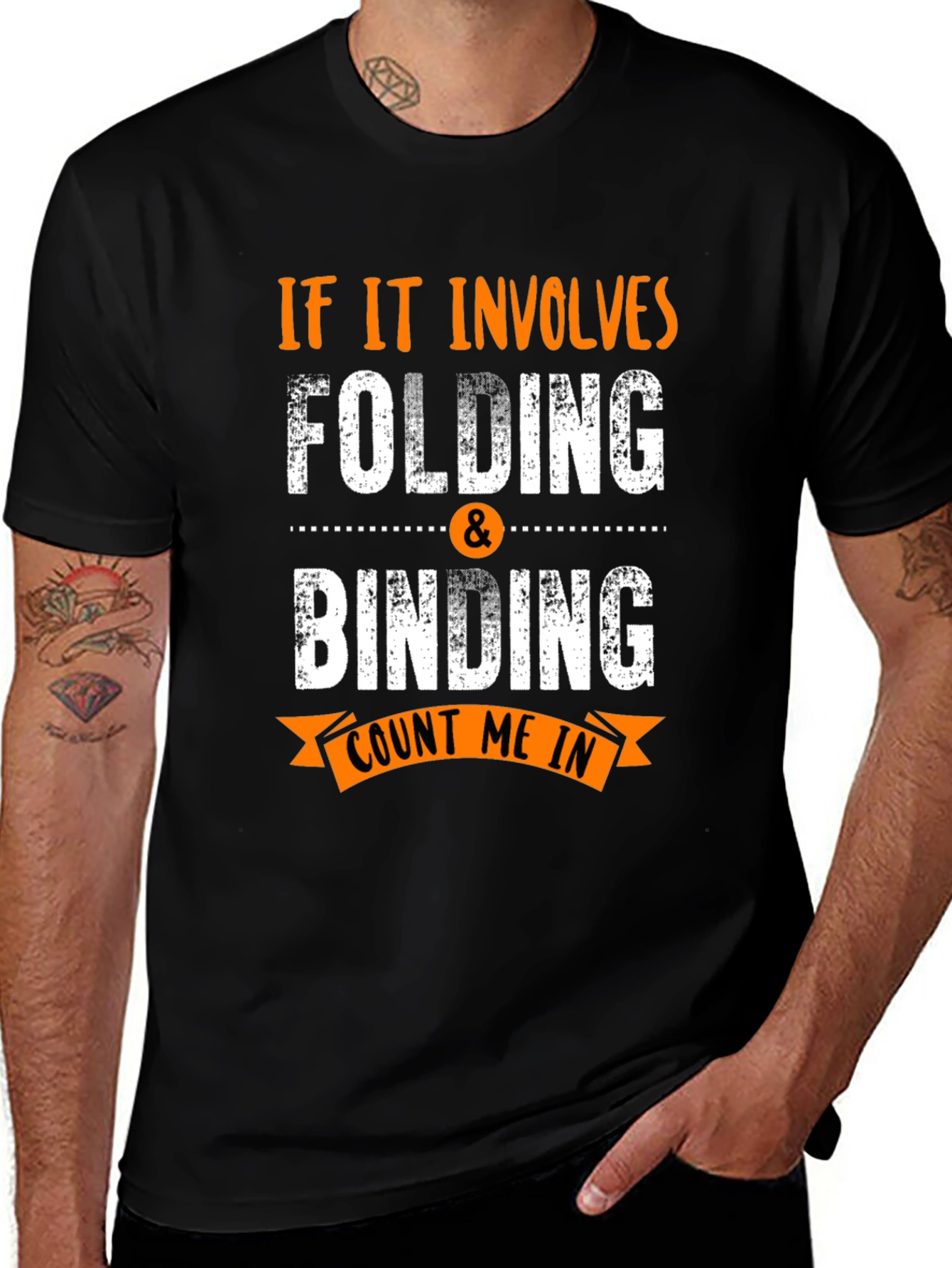 Folding & Binding Count Me In Black T-Shirt