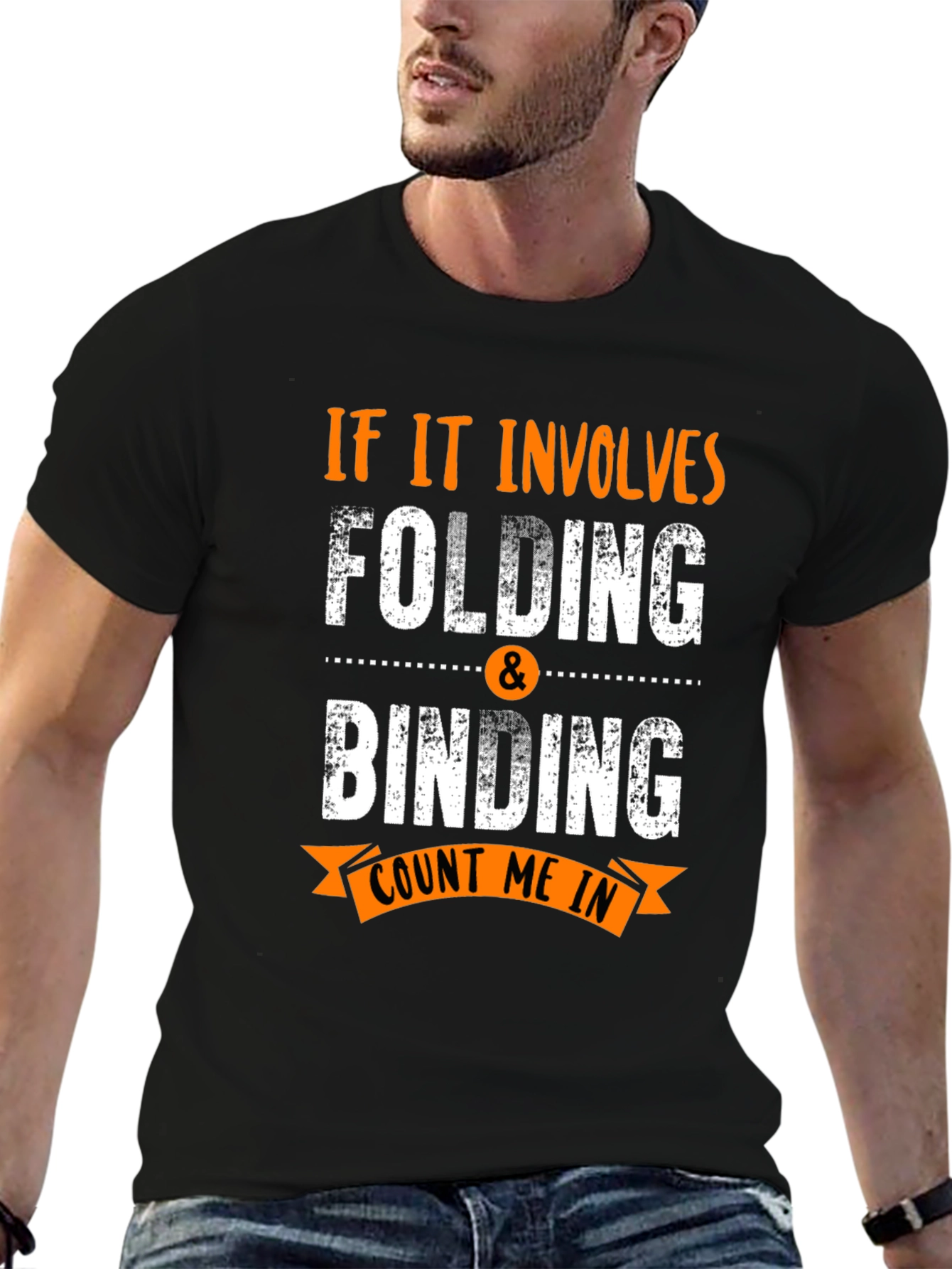 Folding & Binding Count Me In Black T-Shirt