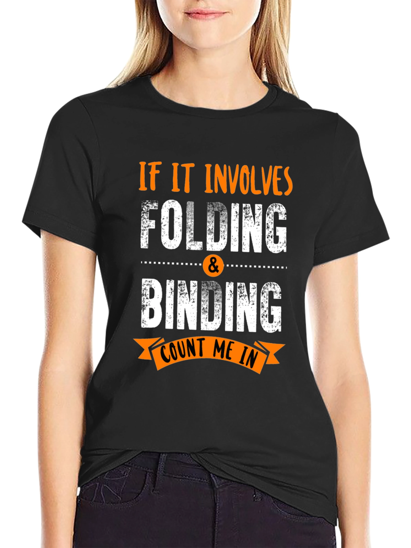 Folding & Binding Count Me In Black T-Shirt