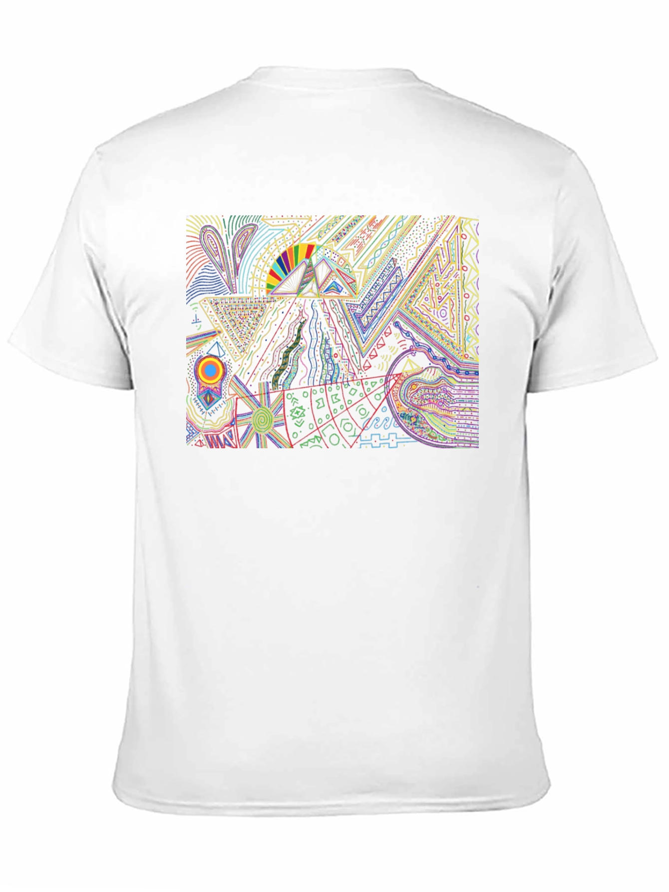 Abstract Geometric Graphic Print Black Tee
