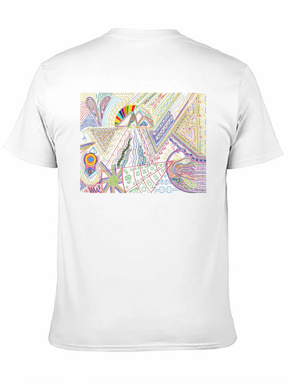 Abstract Geometric Graphic Print Black Tee