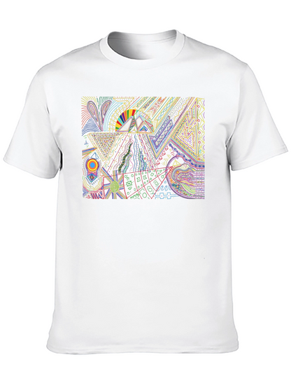 Abstract Geometric Graphic Print Black Tee