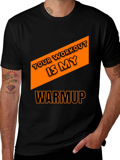 Workout Motivation Graphic Tee - Black Cotton T-Shirt
