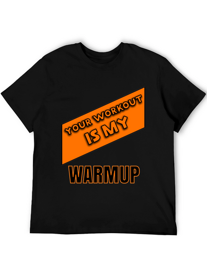 Workout Motivation Graphic Tee - Black Cotton T-Shirt